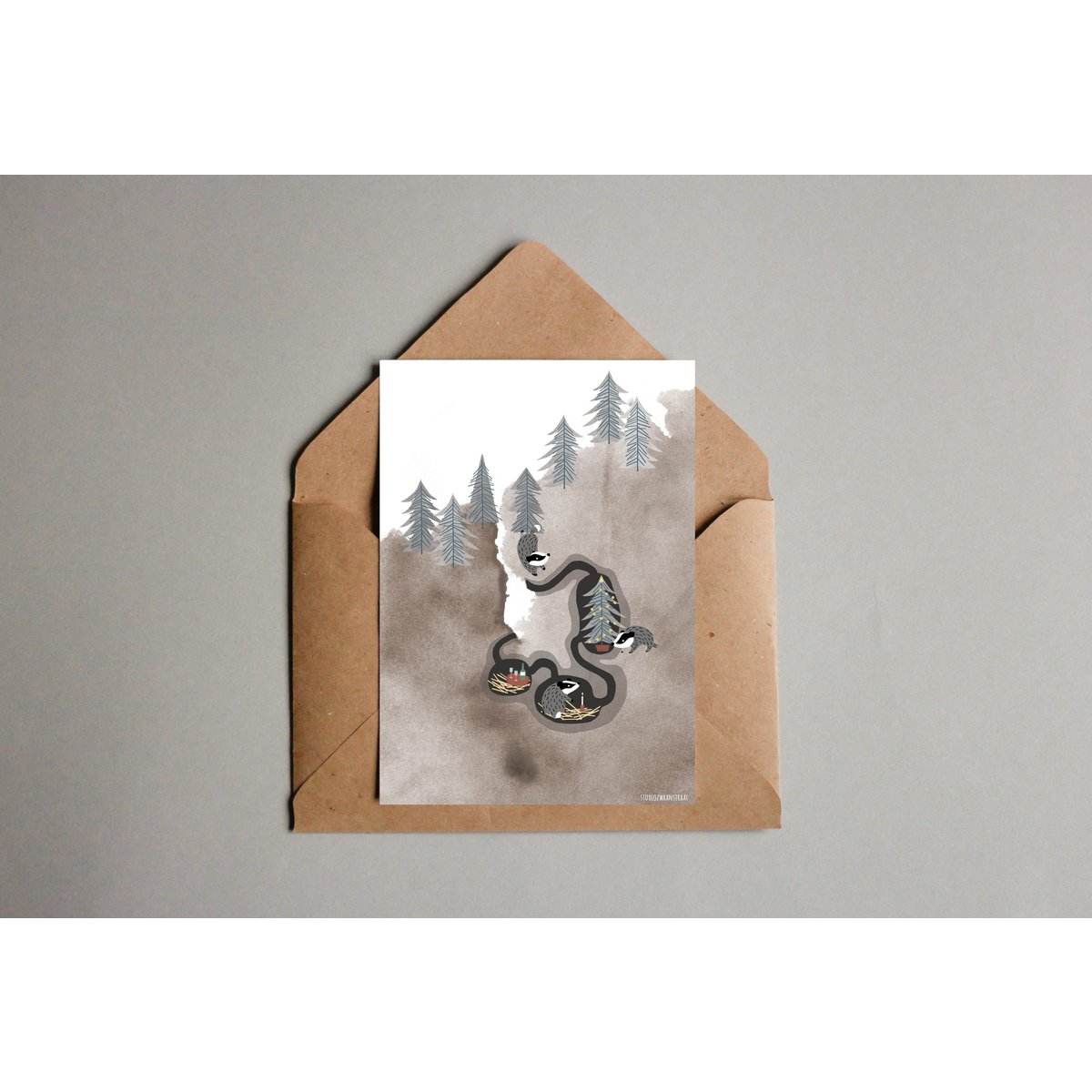 Postkarte - Serie 'Weihnachten' - 'Underground Party'