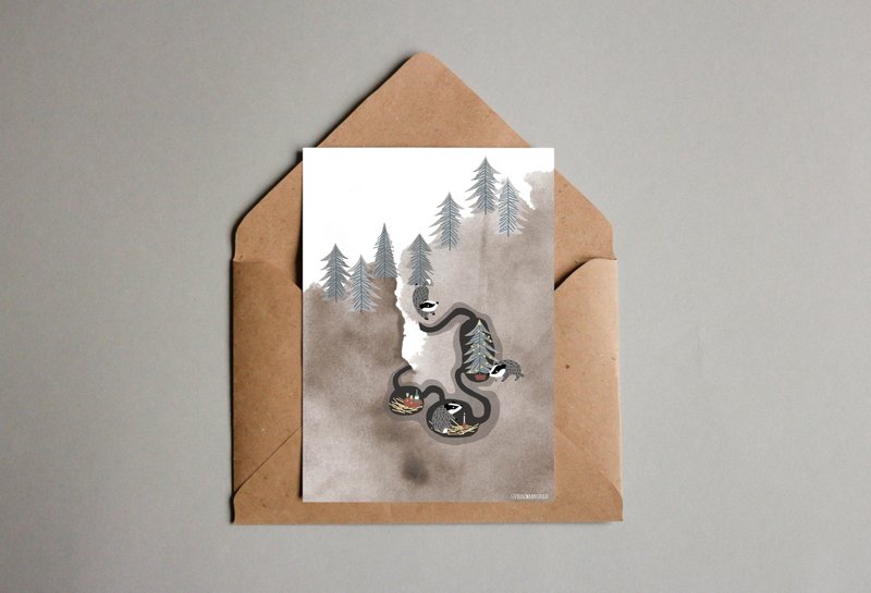 Postkarte - Serie 'Weihnachten' - 'Underground Party'