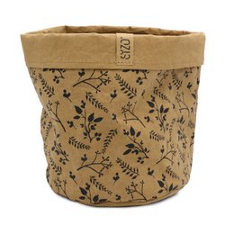 Zmywalna torba papierowa SIZO Flower Natural z wodoodporną, biodegradowalną wyściółką