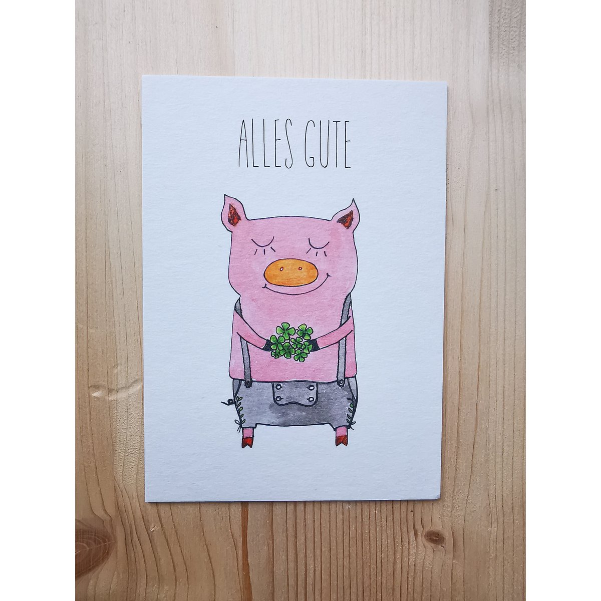 Postkort Gris - Alt det bedste