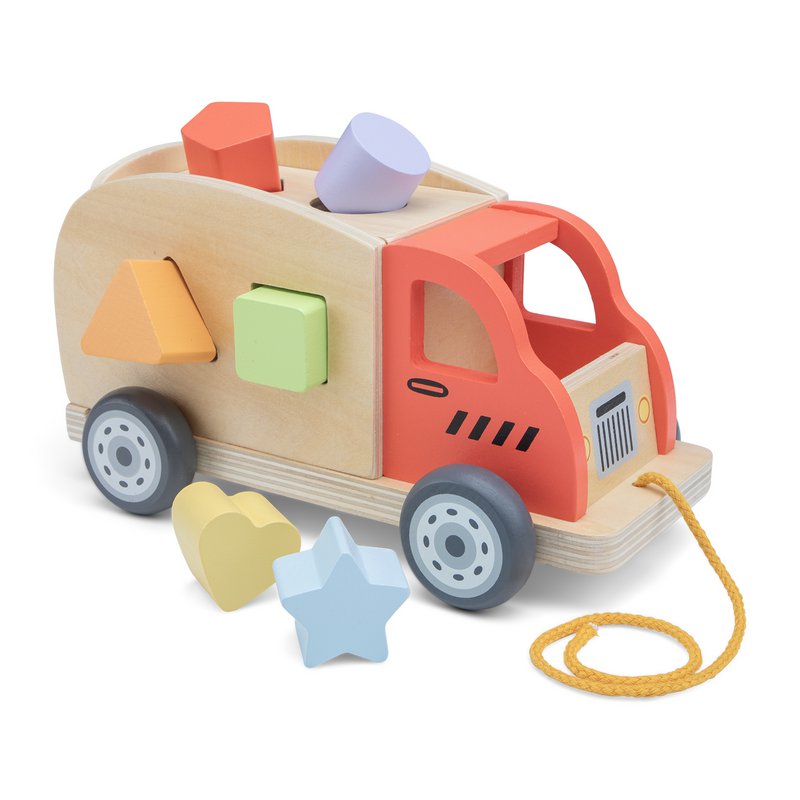 Houten Vormentruck - Sorteerwagen met Vormblokken