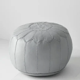 Marokkanischer Leder-Pouf, marokkanischer Ottoman-Pouf