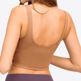 Camiseta sin mangas Nepoagym PASSION con estante, sujetador integrado, Top corto con acolchado extraíble, sujetador deportivo palangre para Yoga y gimnasio