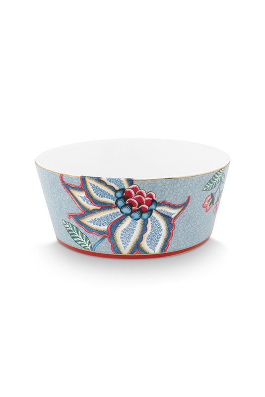 Giftset Bowls 15cm & Chopsticks Oriental Flower Festival Blue