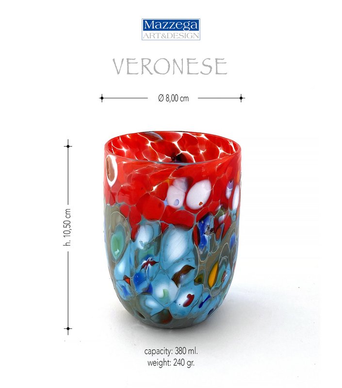 Veronese Glass i Murano Glass, lavet på øen Murano, Blow and Handmade af Masters Vetrai - Special Edition - 380 ml.