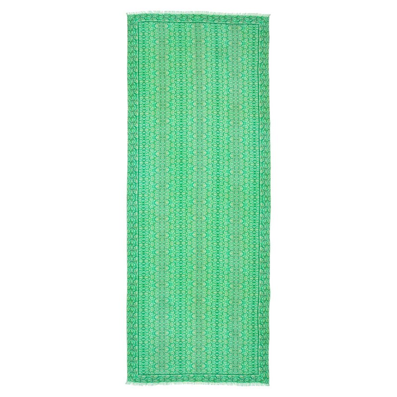 Green Silk and Wool Scarf Ahdar