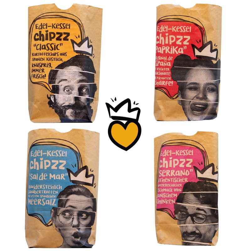 Kartoffelchips Chipzz Mix Classic & Paprika & Sal de Mar & Serrano