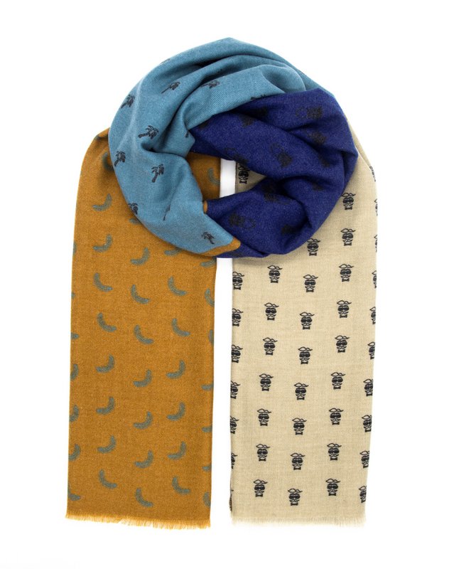 Sciarpa di cotone in design vintage in multicolore