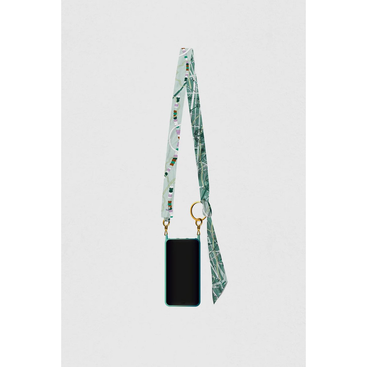Bandoulière de téléphone réversible "La boîte à bijoux verte"
