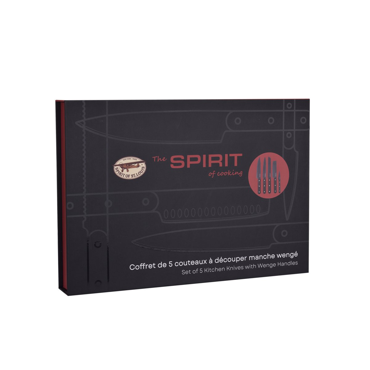 SOSL Set 5 Coltelli da Cucina Pelapatate Taglio Pane Preparazione Culinaria Cottura Lama Nera Legno Wengè