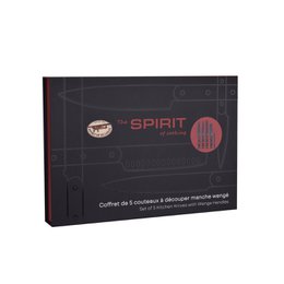 SOSL Set 5 Coltelli da Cucina Pelapatate Taglio Pane Preparazione Culinaria Cottura Lama Nera Legno Wengè