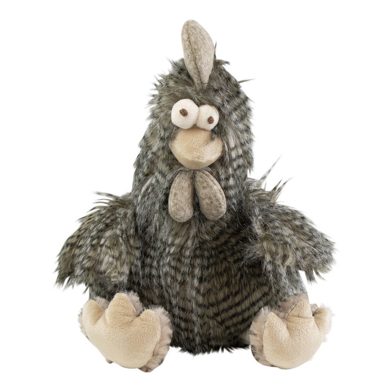 Kuscheltier langhaariger Hahn grau 29cm