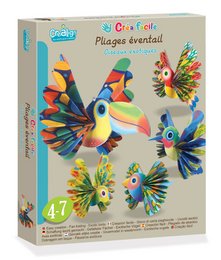 Easy creation, Folding fans "Exotic birds"