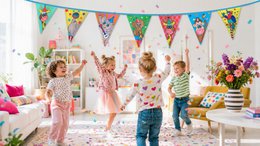 Puk Art® | Stoffen Slinger | Confetti | Dubbelzijdig • 12 meter