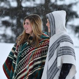Poncho en Alpaga Blanc - Fabriqué en Equateur