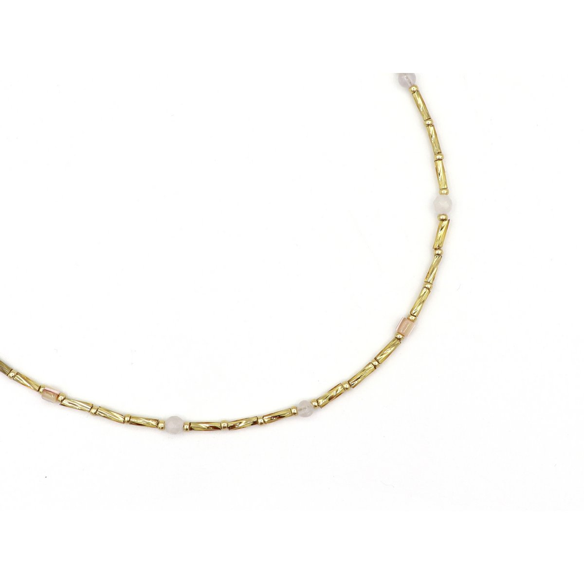Ketting Fira morganiet en amethyst, zilver of goud roestvrijstaal