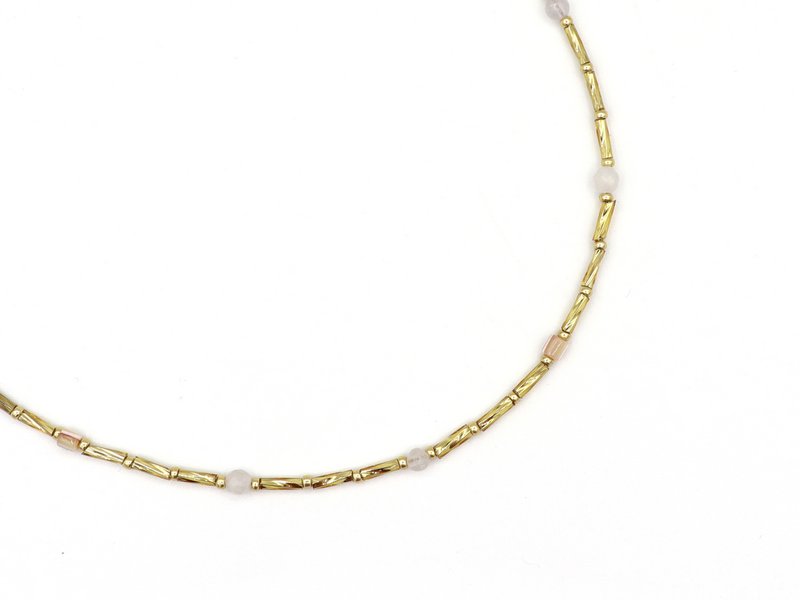 Ketting Fira morganiet en amethyst, zilver of goud roestvrijstaal