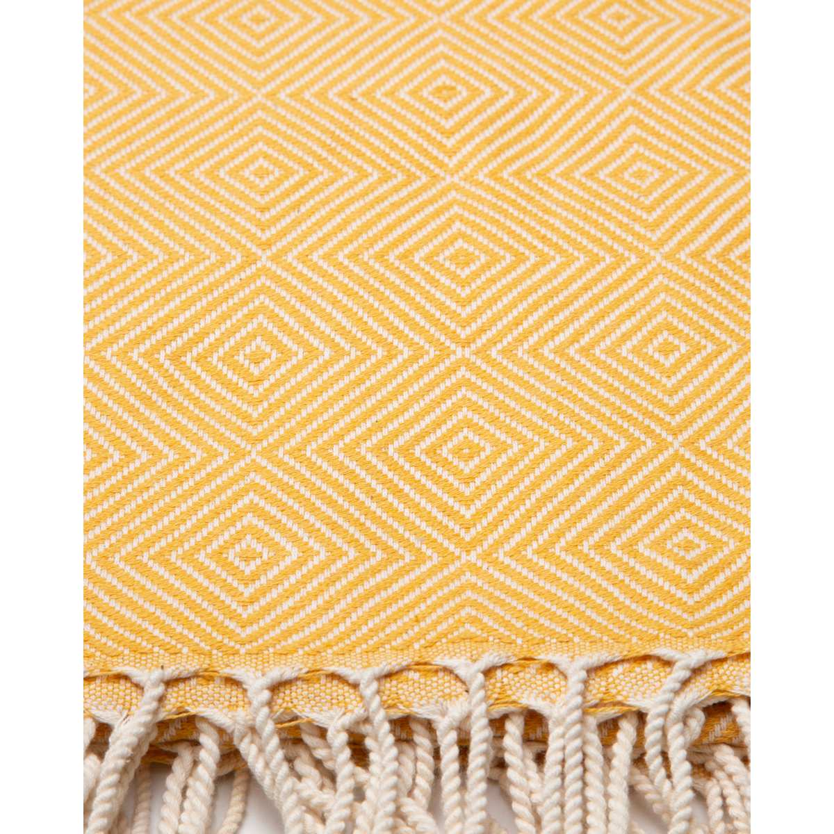KRISTAL Katoenen Hammam Strand- & Saunahanddoek – Sneldrogend – Geel - 180x100 cm