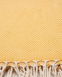 Telo da spiaggia e sauna per hammam in cotone CRYSTAL – Asciugatura rapida – Giallo – 180x100 cm