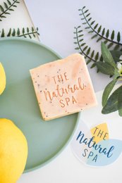 Saponetta al sorbetto al limone | Sapone artigianale naturale al limone, citronella e semi di papavero | Cura della pelle vegana e senza plastica