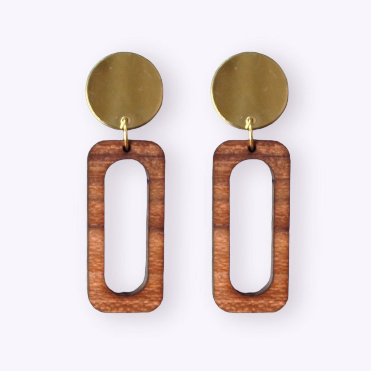 Wooden earrings rectangle