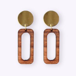 Wooden earrings rectangle