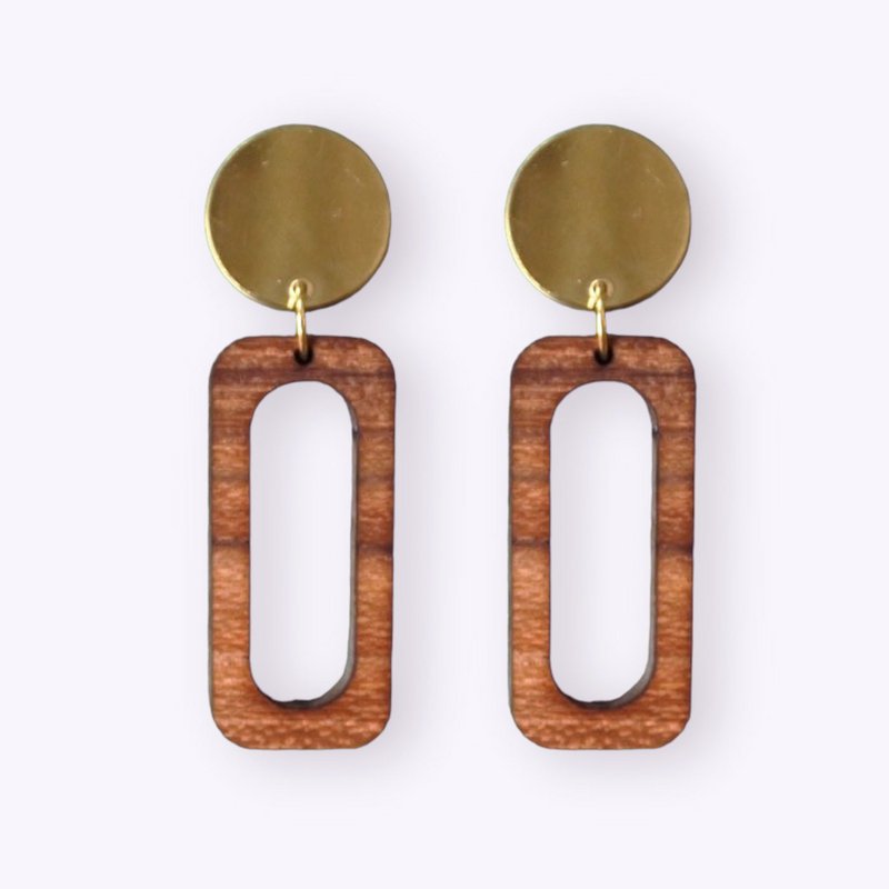 Wooden earrings rectangle