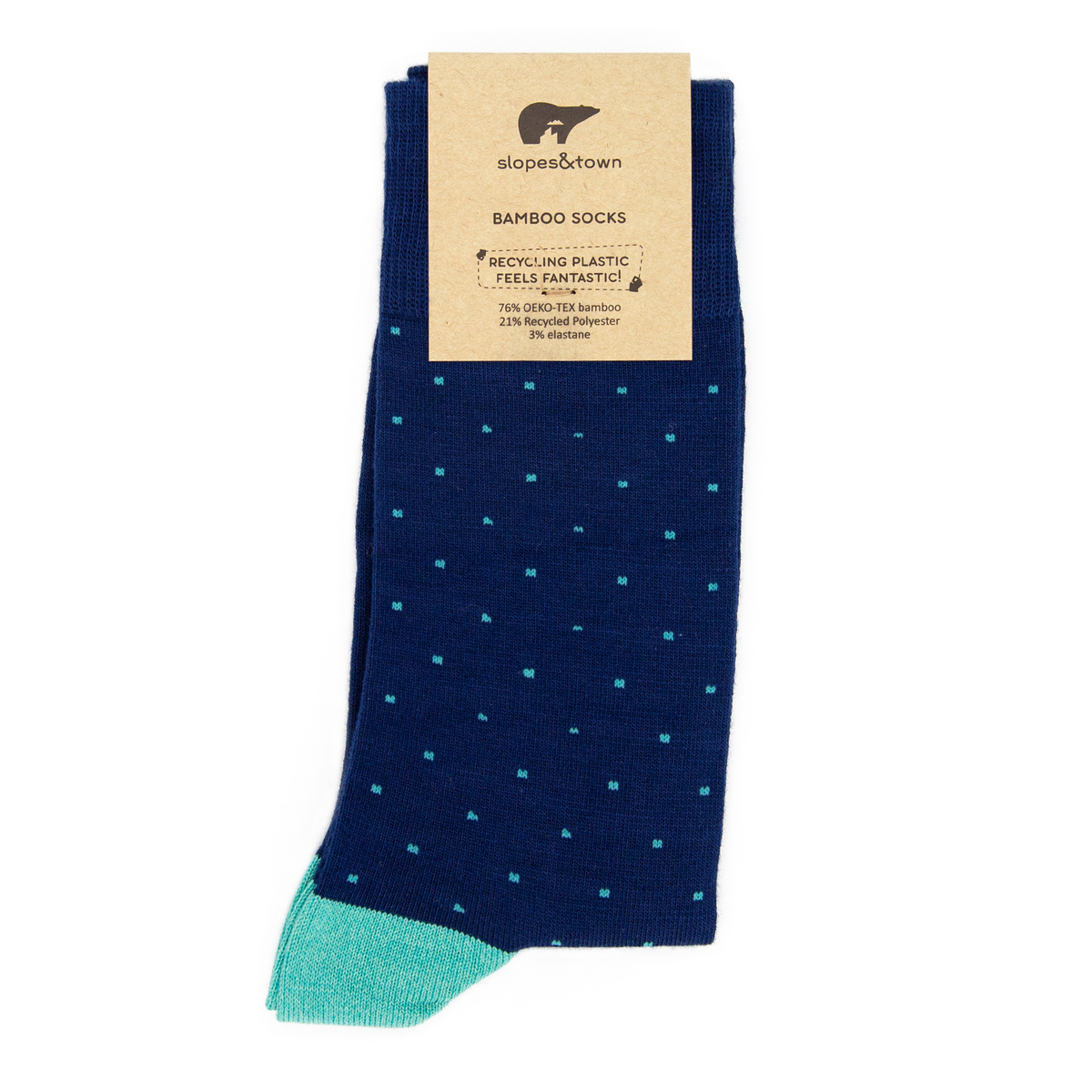 Turquoise Dots Bamboo Socks