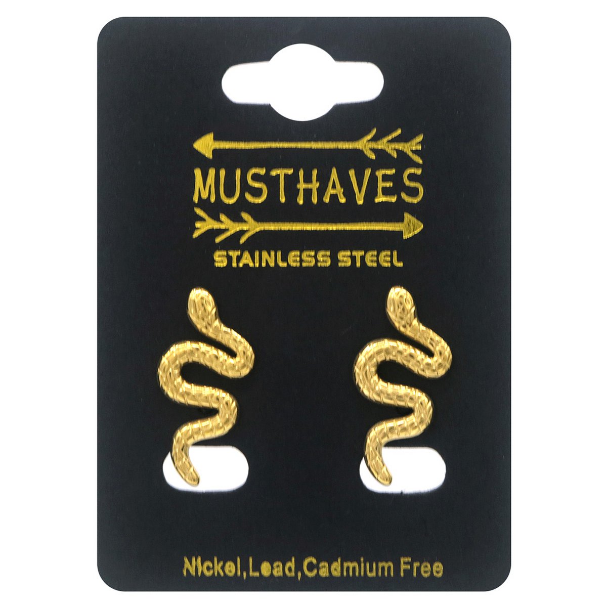 C-F20.2 E2457-060G S. Steel Earrings Snakes 2.5cm