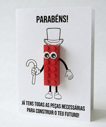 Carte postale de célébration de remise des diplômes – Brique de construction LEGO