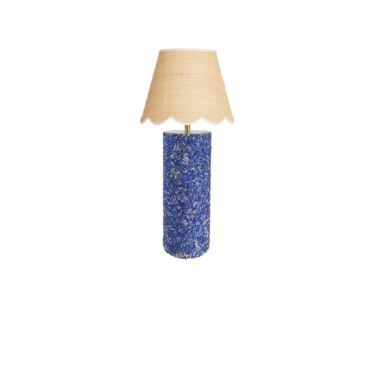 Raffia & cornflower blue table lamp