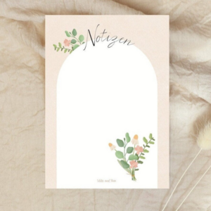 Notepad bouquet of flowers A6 - 50 sheets of delicate flowers / flower pad