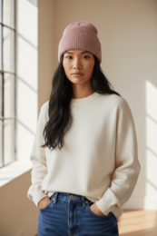 LEY! Wool hat "Saha" in old pink copy