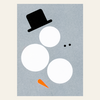 Risographie Postkarte – Chaos-Schneemann – DIN A6
