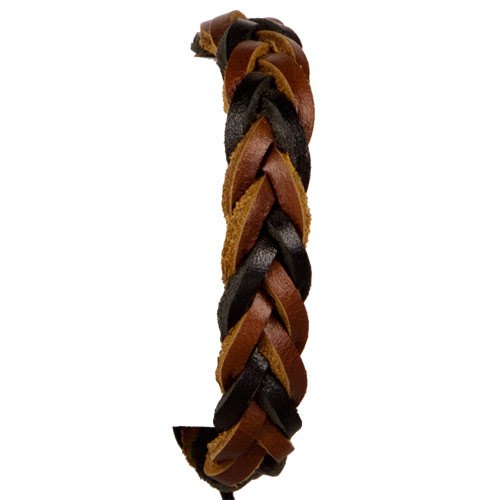 Leather bracelet, light brown-dark brown