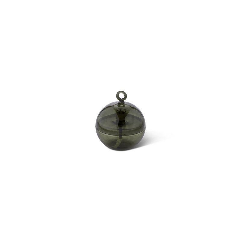 Olielamp Round cover green brass S
