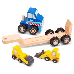 Autotransporter met 2 bouwvoertuigen