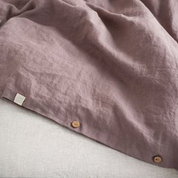 Copripiumino in lino cenere di rose