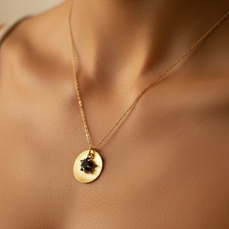 Black Star – Black Star Necklace with Gold Zircon