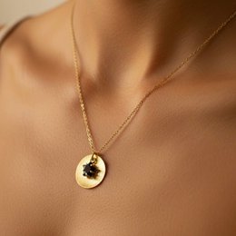 Black Star – Black Star halskæde med guld zirkon
