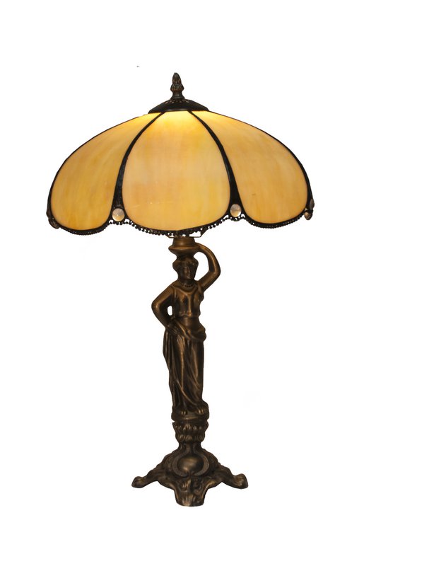 Bordlampe medium Tiffany base med figur diameter 30cm Virginia Series LG212650
