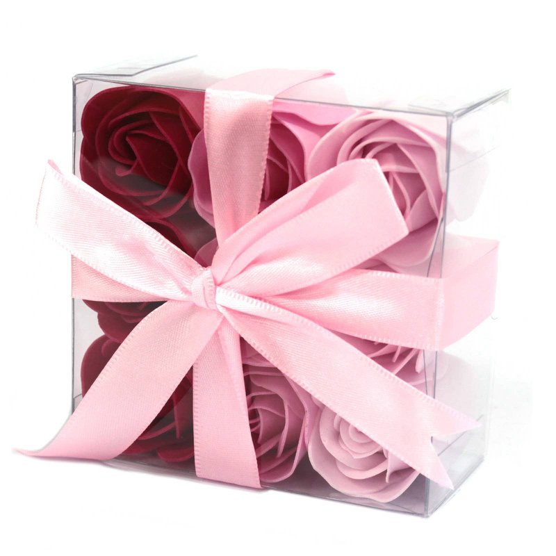 Seifenblumen - Rosa Rosen - 9er-Set