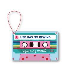 Cassette tape-shaped fragrance pendant with a honey peach scent, designed as a decorative scented sachet.
