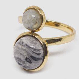 Stainless steel gemstone rings with a setting of 10 and 8mm (10 pieces)