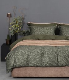Satijnen beddengoedset Zebra Moss/Forest
