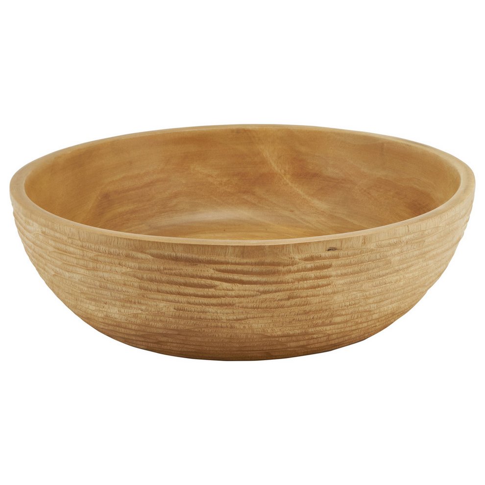 Wooden bowl - fruit bowl - salad bowl - model Carved Low - natural - different sizes