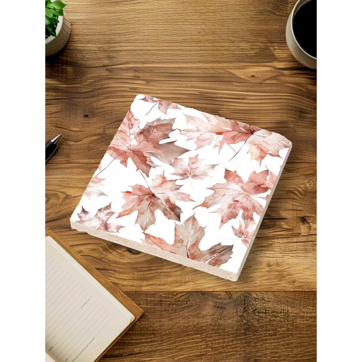 Juego de posavasos de piedra - Hojas de arce