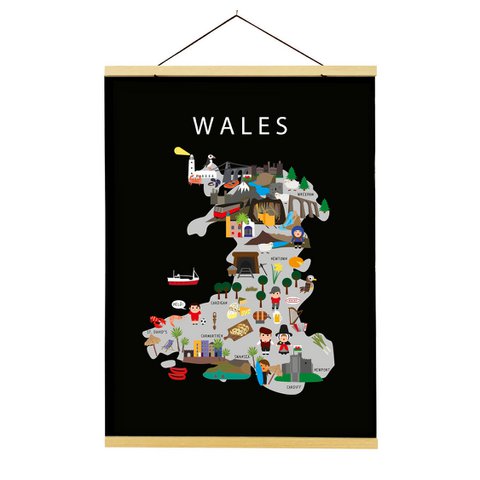 Kaart van Wales