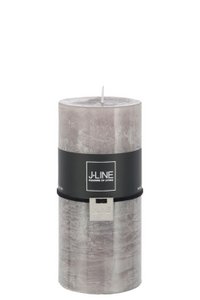 J-Line cilinderkaars - grijs - L - 52U