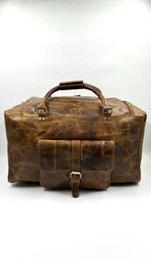 Håndlavet rejsetaske i nødstedt brunt læder – Artisan "Crumpled Effect" Weekender & Unisex Duffle